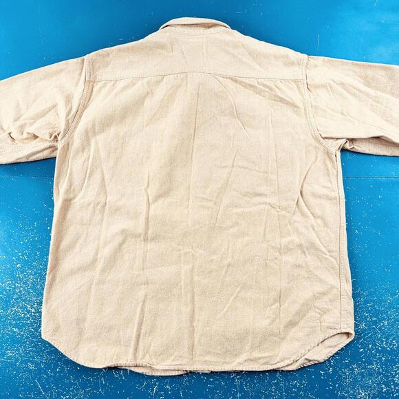 VTG St Johns Bay Shirt Mens XL Yellow Chamois Heavy Winter Flannel Utility EUC - Picture 7 of 7